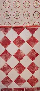 Piastrella di fondo, Colore rosso, Stile lavorazione a mano, Ceramica, 20x20 cm, Superficie opaca